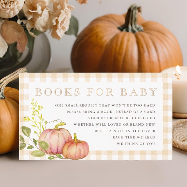 Little Pumpkin Fall Baby Shower Book Request Enclosure Card (Creator Uploaded)