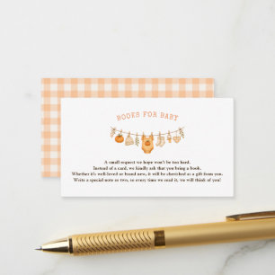 Little Pumpkin Fall Baby Shower Books for Baby Enclosure Card