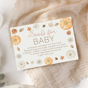 Little Pumpkin Fall Baby Shower Books For Baby Enclosure Card