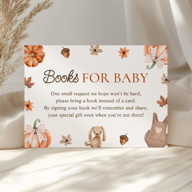 Little Pumpkin Fall Baby Shower Books for Baby Enclosure Card (Creator Uploaded)