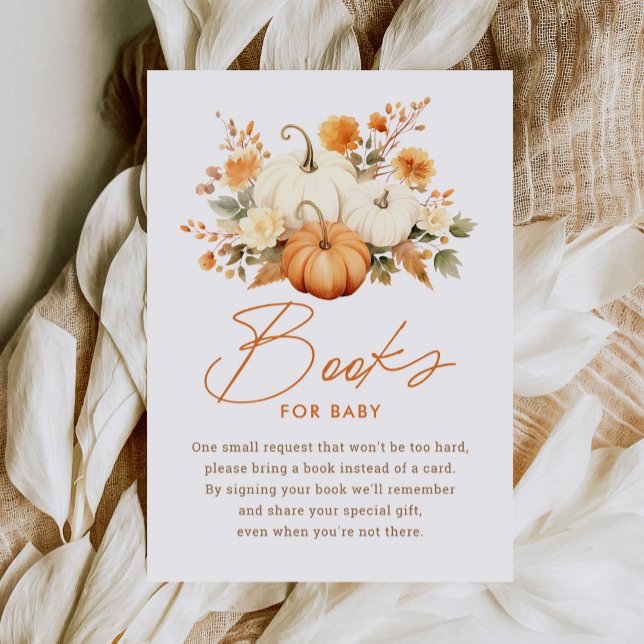 Little Pumpkin Fall Baby Shower Books for Baby Enclosure Card (Creator Uploaded)