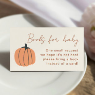 Little Pumpkin Fall Baby Shower Books for Baby Enclosure Card