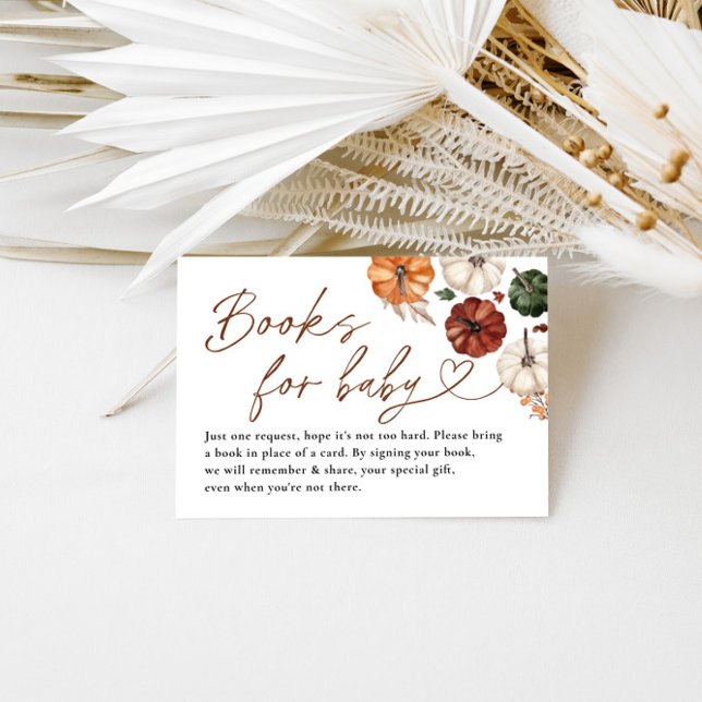 Little Pumpkin Fall Baby Shower Books for Baby Enclosure Card (Creator Uploaded)