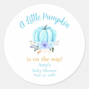 Little Pumpkin Fall Baby Shower Classic Round Sticker