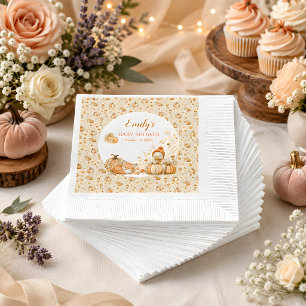 Little Pumpkin Fall Baby Shower Cocktail Napkins