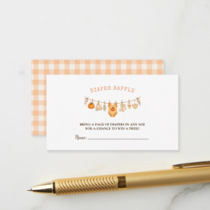 Little Pumpkin Fall Baby Shower Diaper Raffle Enclosure Card