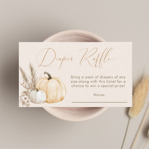 Little Pumpkin Fall Baby Shower Diaper Raffle Enclosure Card