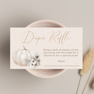 Little Pumpkin Fall Baby Shower Diaper Raffle Enclosure Card