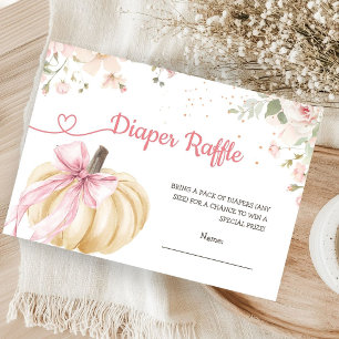 Little Pumpkin Fall Baby Shower Diaper Raffle Enclosure Card
