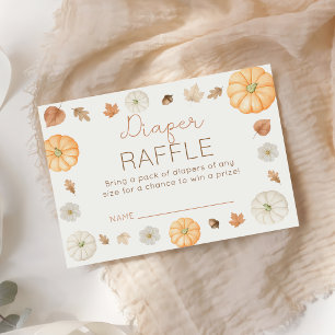 Little Pumpkin Fall Baby Shower Diaper Raffle Enclosure Card