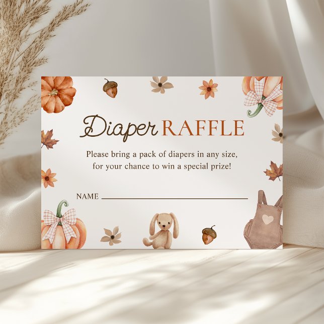 Little Pumpkin Fall Baby Shower Diaper Raffle Enclosure Card (Creator Uploaded)