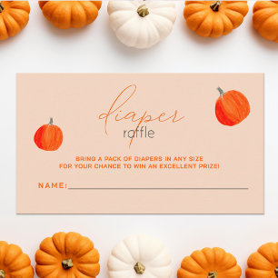 Little Pumpkin Fall Baby Shower Diaper Raffle Enclosure Card