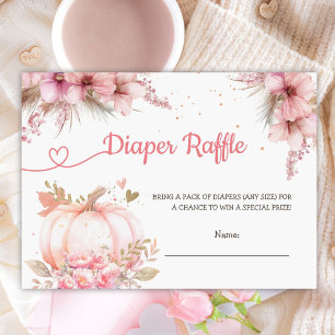 Little Pumpkin Fall Baby Shower Diaper Raffle Enclosure Card