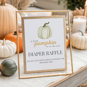 Little Pumpkin Fall Baby Shower Diaper Raffle Poster
