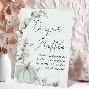 Little Pumpkin Fall Baby Shower Diaper Raffle Sign