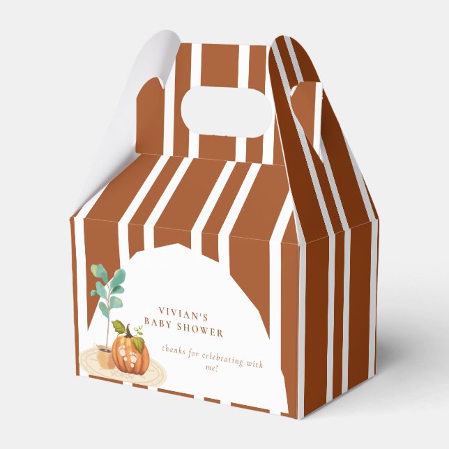 Little Pumpkin Fall Baby Shower Favour Box (Front Side)
