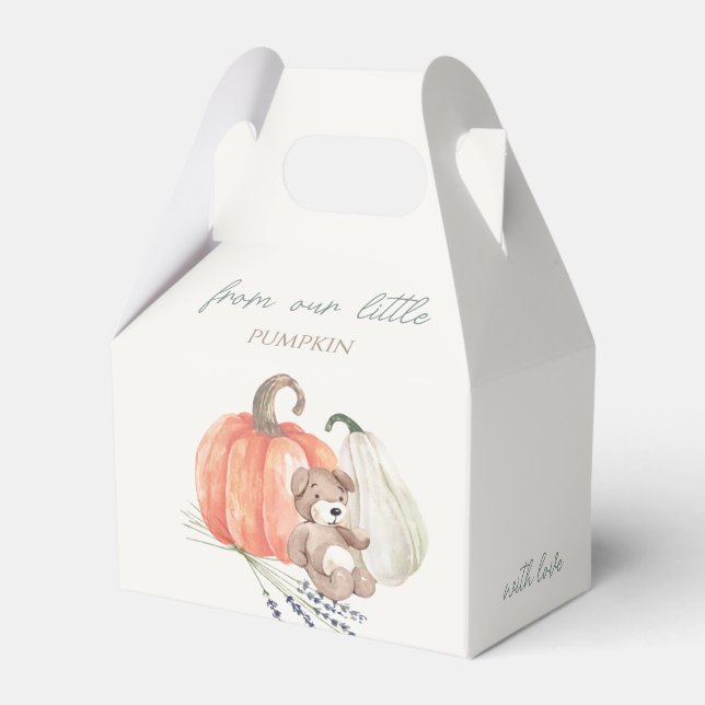 Little Pumpkin Fall Baby Shower Favour Box (Front Side)
