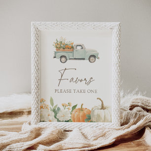 Little Pumpkin Fall Baby Shower Favours Sign