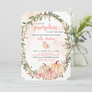 Little Pumpkin Fall Baby Shower Invitation
