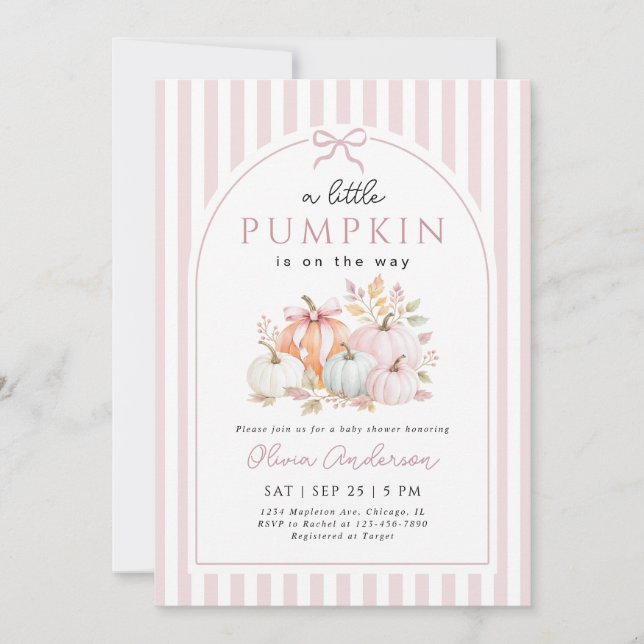 Little Pumpkin Fall Baby Shower Invitation (Front)