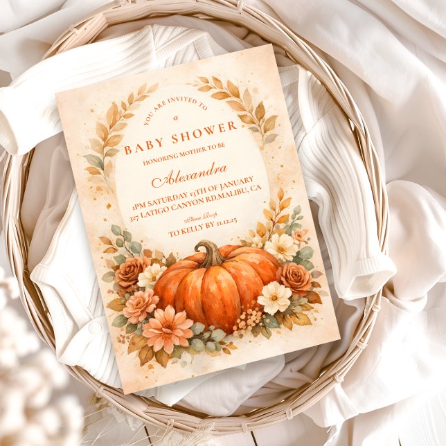 Little Pumpkin Fall Baby Shower Invitation (Creator Uploaded)