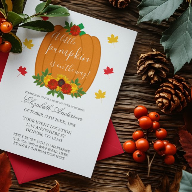 Little Pumpkin Fall Baby Shower Invitation (Creator Uploaded)