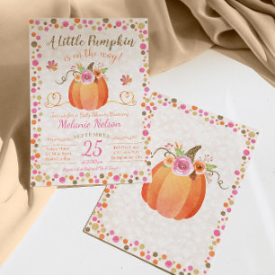 Little Pumpkin Fall Baby Shower Invitation