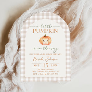 Little Pumpkin Fall Baby Shower Invitation
