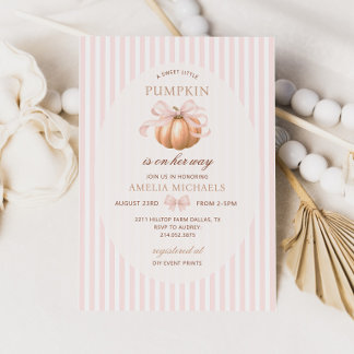 LITTLE PUMPKIN Fall Baby Shower Invitation
