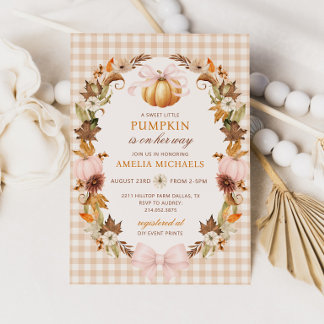 LITTLE PUMPKIN Fall Baby Shower Invitation
