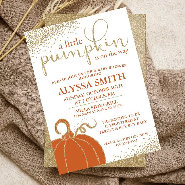 Little Pumpkin Fall Baby Shower Invitation (Creator Uploaded)