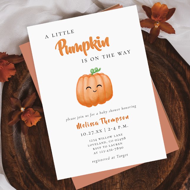 Little Pumpkin Fall Baby Shower Invitation (Creator Uploaded)