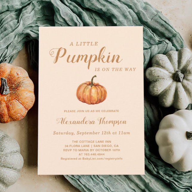 Little Pumpkin Fall Baby shower Invitation (Creator Uploaded)