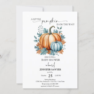 Little Pumpkin Fall Baby Shower Invitation