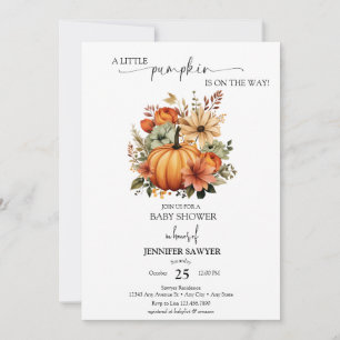 Little Pumpkin   Fall Baby Shower Invitation