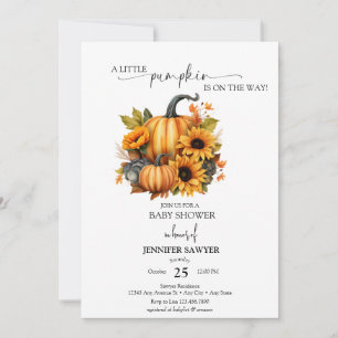 Little Pumpkin   Fall Baby Shower Invitation