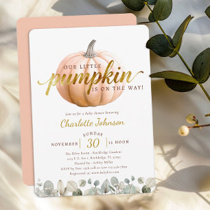 Little Pumpkin Fall Baby Shower Invite