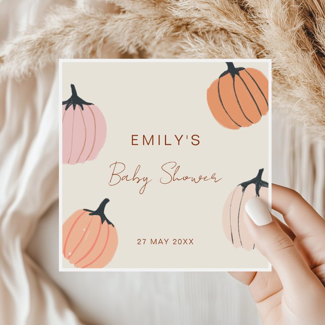 Little Pumpkin Fall Baby Shower Napkin (Creator Uploaded)