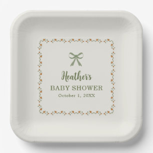 Little Pumpkin Fall Baby Shower Paper Plate