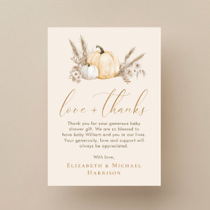 Little Pumpkin Fall Baby Shower Thank You Card