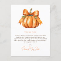 Little Pumpkin Fall Baby Shower Thank You