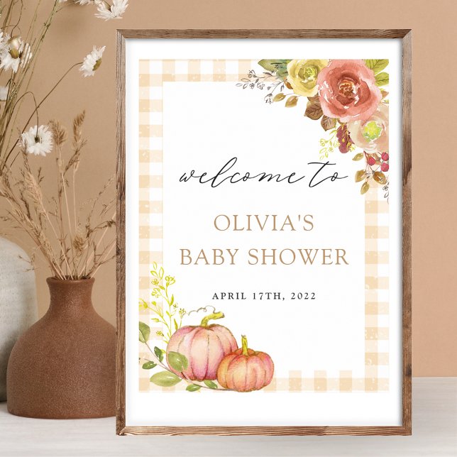 Little Pumpkin Fall Baby Shower Welcome Sign (Creator Uploaded)