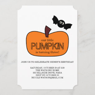 Little Pumpkin Fall Birthday Invitation
