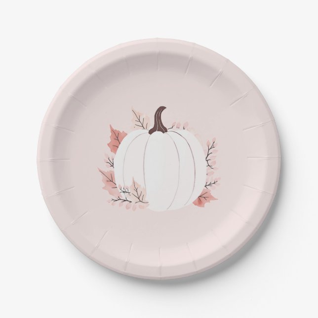 Little Pumpkin Fall Birthday Paper Plate (Front)