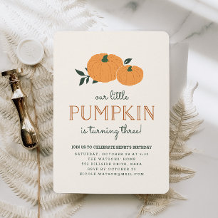 Little Pumpkin Fall Birthday Party Invitation