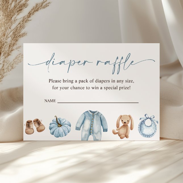 Little Pumpkin Fall Boy Baby Shower Diaper Raffle Enclosure Card (Creator Uploaded)