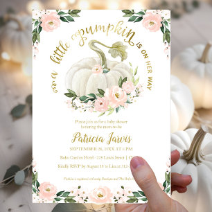 Little Pumpkin Fall Budget Baby Shower Invitation