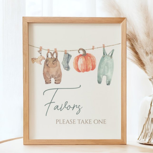 Little Pumpkin Fall Clothes Boy Baby Shower Favour Poster (Creator Uploaded)