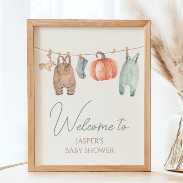 Little Pumpkin Fall Clothes Boy Baby Welcome Sign (Creator Uploaded)