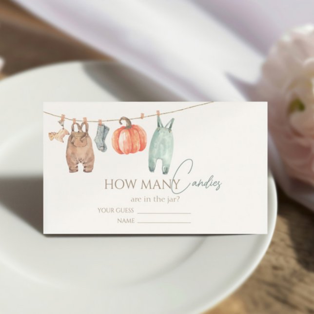 Little Pumpkin Fall Clothes Boy How Many Candies Enclosure Card (Creator Uploaded)